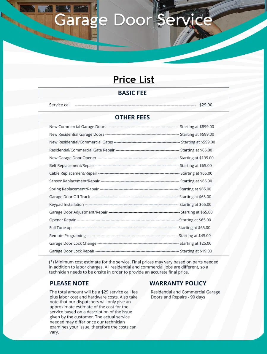 Garage Door Mobile Service Repair Baltimore, MD 410-803-5456